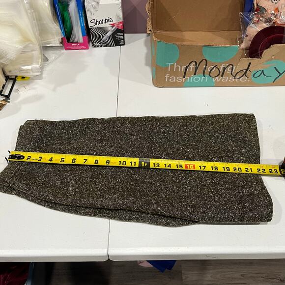 Speechless Green Tweed Beaded Split Aline Skirt Y2K Juniors Size 5 Wool - Picture 7 of 7